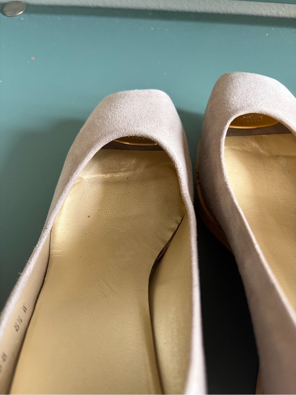 Stuart Weitzman Anna Peep Toe Wedge Tan Neutral 8.5 - Picture 7 of 11
